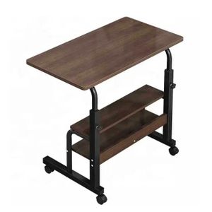 Adjustable Height Desk, Laptop Computer Table Home Office Desk with Storage Rack for Small Space, Mobile Compact Desk on Wheels, Student Writing Table 