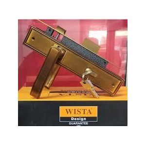 Wista heavy-duty steel door lock set with a coffee/brownish finish