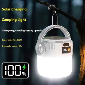 Portable Solar Camping Lantern, USB Rechargeable Waterproof Light for Hiking, Backpacking & Tent Activities