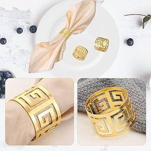Golden Elegance Napkin Rings 6pcs Set