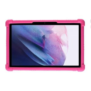 10 Inch Soft Silicone Universal Tablet Cover Case, Shockproof Anti-Slip Drop Protection Stand Cover for 10 Inch Tablets (Pink)