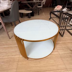Big size glass round coffee table for living room