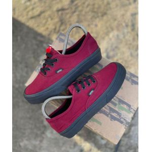 Vans Classic Low-Top Canvas Sneakers – Maroon/Black