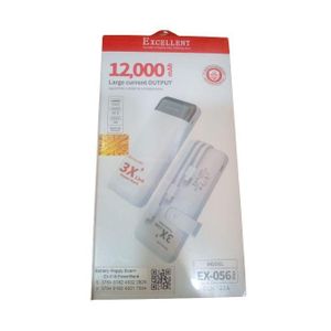 EXCELLENT 12,000mAh 3X V8/IP/TYPE-C POWER BANK