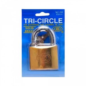 Tri-cricle  Brass Padlock No. 266 – 63mm 