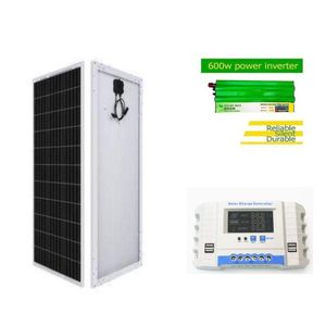 Solarmax 150W  Solar Panel Monocrystalline Solar Panel +Free 20A Solar Charge Controller + Free 600W Solar Power Inverter   DC To AC Solar Inverter 