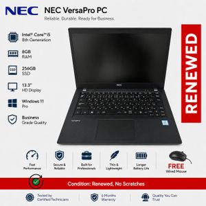 Nec Refurbished N EC VersaPro Laptop, 13.3 Type, FHD, 8th Generation Core i5, CPU, 8 GB Memory, 256GB, Windows 11 & Office 2021, Lightweight, Business Laptop, Wireless Wi-Fi, HDMI, USB-C Compatible Computer