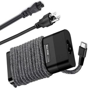 HP New Slim 65W USB C Laptop Charger for Envy x 360, Spectre x360, Elitebook x360, Chromebook x360, Elite x2, Pavilion x2, Envy x2 Type C Fast Travel Power Adapter