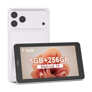C Idea 7inch Portable Tablet with Upgraded Android 16OS,Sim 8+256GB with Stylus Earphones