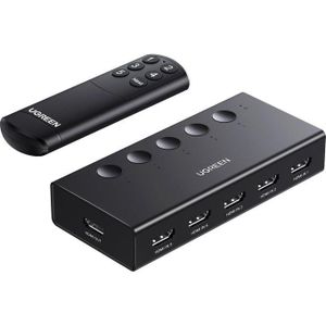 Ugreen Ugreen- HDMI Switch 5 in 1 Out 4K@60Hz, HDMI Splitter with Remote 5 Port Switcher Selector Box Support 3D CEC HDR HDCP2.2 Compatible with PS5/4/3 Xbox Nintendo Switch Roku TV Fire Stick Black - CM568