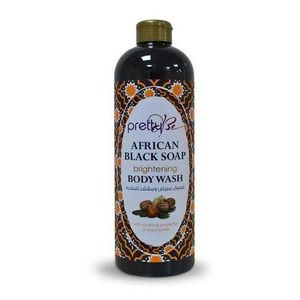 Organic  Prettybe African Black Soap Brightening Exfoliating Body Wash
