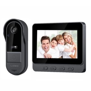 Wireless video doorbell with camera and wireless display screen, smart doorbell intercom system with night vision 