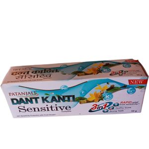 Patanjali Dant Kanti SENSITIVE TOOTHPASTE Rapid Relief HEALTHY GUMS STRONG TEETH bc