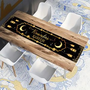 Ramadan Eid Table Runner 33×180cm – Islamic Festive Table Décor for Iftar & Eid Celebrations