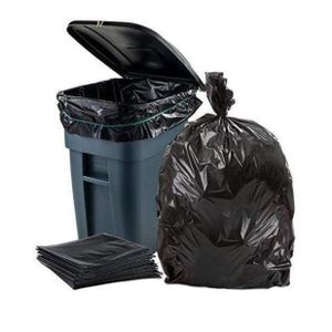 50 Pcs Black Trash Bags Garbage Bags Bin Liners-Medium