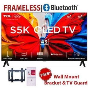 TCL 43" inch Full HD,Dolby Audio/Google TV,Bluetooth-enabled,Android OS+Bracket+Power Guard