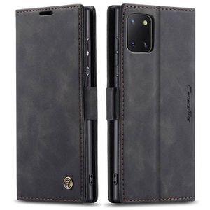 Caseme Samsung Galaxy Note 10 Lite Phone Case, Wallet-Style Black Retro Leather Flip Cover with All-Round Protection