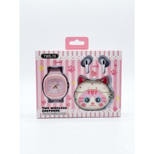 Wireless Earbuds + Kids Cartoon Watch Gift Set