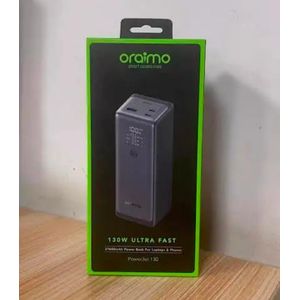 Oraimo Super charge 130W max watts 27600mAH Portable Power bank with LED smart Display.