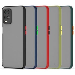 Oppo A54 Phone Case, Translucent Frosted Smoke Mobile Cover with Raised Camera Protection for Third Device