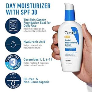 Ceravee.e AM Moisturizer For Normal To Dry Skin – Includes AM Facial Moisturising Lotion With SPF 30 (Day Cream)