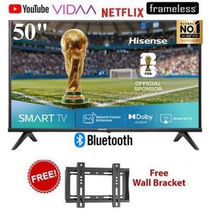 Hisense 50A4Q 50"INCH SMART TV TELEVISION,VIDAA OS,DOBLY AUDIO,HDR, Bluetooth Connectivity, WIFI,2K FULL HD TV,NETFLIX,YOUTUBE-(2YRS WRTY)+ FREE WALL BRACKET