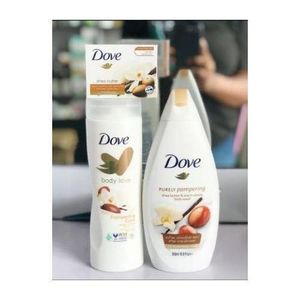 Dove 3 In 1 SELFCARE PACKAGE: Purely Pampering Shea Butter & Warm Vanilla Body Wash + Pampering Shea Butter Beauty Cream Bar +Body Love Pampering Care Body Lotion
