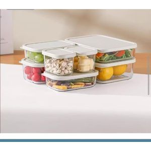 7-Piece Food-Grade Glass Lunch Box Set – Multi-Size Airtight Storage Containers (Microwave, Oven & Dishwasher Safe)
