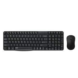 Rapoo X1810 Wireless Keyboard and Mouse Combo – 2.4GHz Wireless Desktop Set, Full-Size Spill-Resistant Keyboard, 1000 DPI Optical Mouse, Single USB Receiver, Multimedia Hotkeys – Black