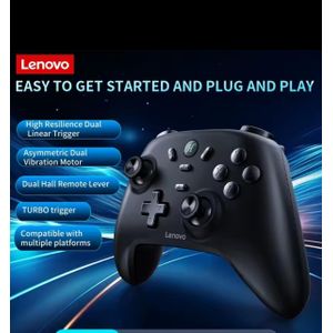 Lenovo Wireless and Wired Bluetooth Game controller with 2.4Ghz connection for Switch, Nintendo Switch, PC, Android, and iOS platforms.