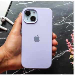 Soft Flexible Silicone Case for iPhone 15, Shockproof Anti-Scratch Slim TPU Protective Back Cover (Purple)