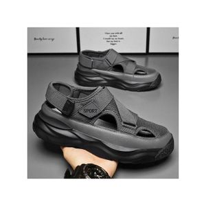 Men's Breathable Sandals Slippers Half Casual Open Shoes Grey-EU 42