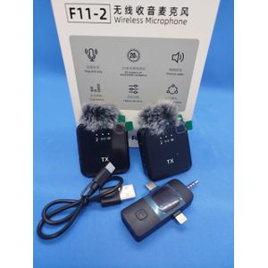 Vlogging Microphone F11-2 Wireless Lavalier Set For Social Media & Interviews