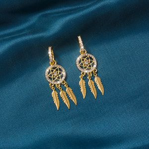 Delicate Fine 14K Real Gold Plated Geometric Tassel Earrings 