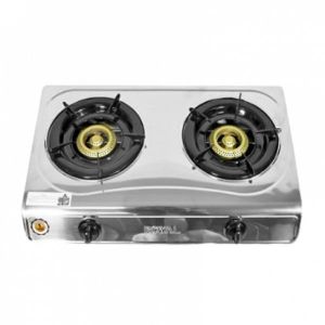 Royal GSSP-2GB072 2-Burner Gas Stove – Stainless Steel Table Top, Auto Ignition, Blue Flame Technology, Stable Base