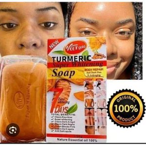 VEET GOLD Tumeric Super Whitening Soap For Brightening, Anti-aging Anti-wrinkle And Dark Spot Removal