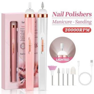 5 In 1 Professional Electric Nail Drill Kit Battery Manicure Pedicure Grinding Polishing Nail Art Sanding File Pen Tools Machine