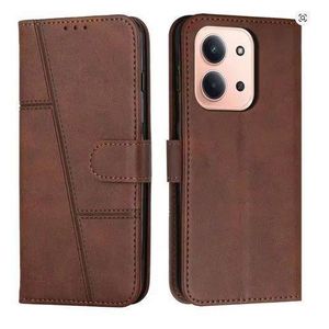 XIAOMI Redmi 15C Cover Flip Case Brown Magnetic Wallet Book Leather Heavy Protective Phone Case/ cover