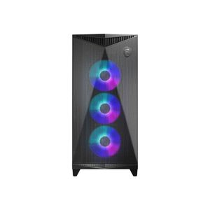 Msi MPG Gungnir 300R Airflow Gaming Case – Mid-Tower, E-ATX/ATX/mATX/Mini-ITX Support, Tempered Glass, 4× ARGB Fans, 360mm Radiator Support, USB-C, High-Airflow Design, Black