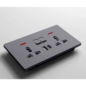 Tepp VIP SOCKET USB with USB AND TYPE C Charging Ports Grey