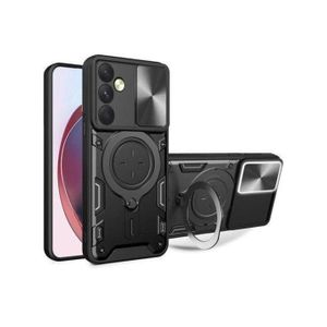 BRAND NEW ORIGINAL SAMSUNG GALAXY A54 5G BLACK CASE COVER WITH RING HOLDER KICKSTAND AND CAMERA LENS SLIDE PROTECTOR COVER MILITARY GRADE HARD AMOUR SHOCK PROOF BACK PHONE CASE.