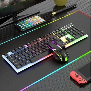 Keyboard And Mouse Set 104 Keys Gaming RGB Light For Windows PC Laptop - Black