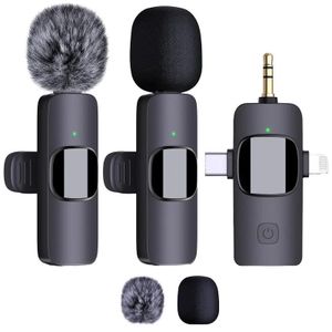 3 in 1 Wireless Lavalier Microphones for iPhone 15, iOS and Android, Laptop, USB-C Lapel Mic with Noise Reduction Chip, Mini Microphone for Interview, Video Recording, Vlog, YouTube, TikTok