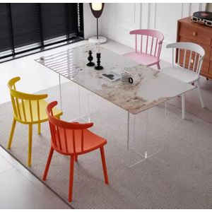 Leisure Dining Chair Stacking Commercial Chair with Back Plastic Restaurant Modern Chair,Desk Chair Reception Chair,Ergonomic Design Accent Side Chair White only