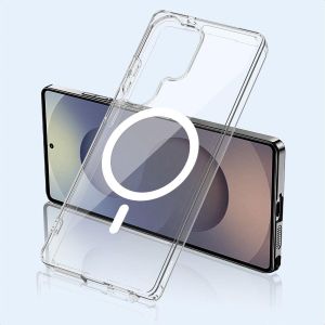 Clear Transparent MagSafe Silicone Case for Samsung Galaxy S25 Ultra – Shockproof, Anti-Yellow, Slim Protective Cover