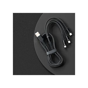 USB Cable 3 In 1 Fast Charging Cable Micro/iOS/Type C - Black