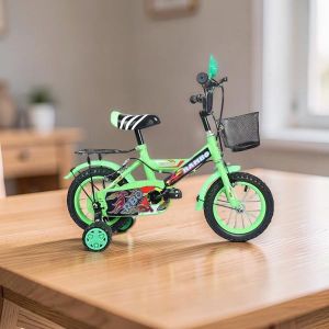 Comfy Seat Colorful Design Top Quality Green Size 12 Inch 2-4 years Old 85–100 cm Children Kids Bike Bicycle with Stabilizer & Front Basket