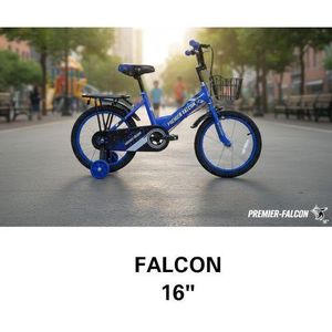 Falcon 16” Kids Bicycle – Blue with Basket & Rack