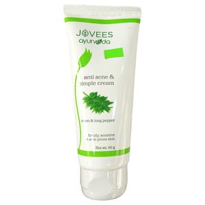 Jovees Ayurveda ANTI ACNE & PIMPLE CREAM Neem & Long Pepper FOR OILY SENSITIVE SKIN
