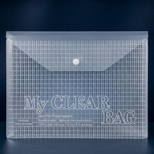 A4 Clear Documents envelopes/Bags-Waterproof plastic button folders with snap closure for school & office 